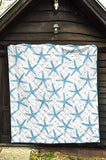 Watercolor Starfish Pattern Premium Quilt