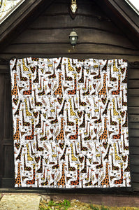 Giraffe Pattern Print Design 05 Premium Quilt