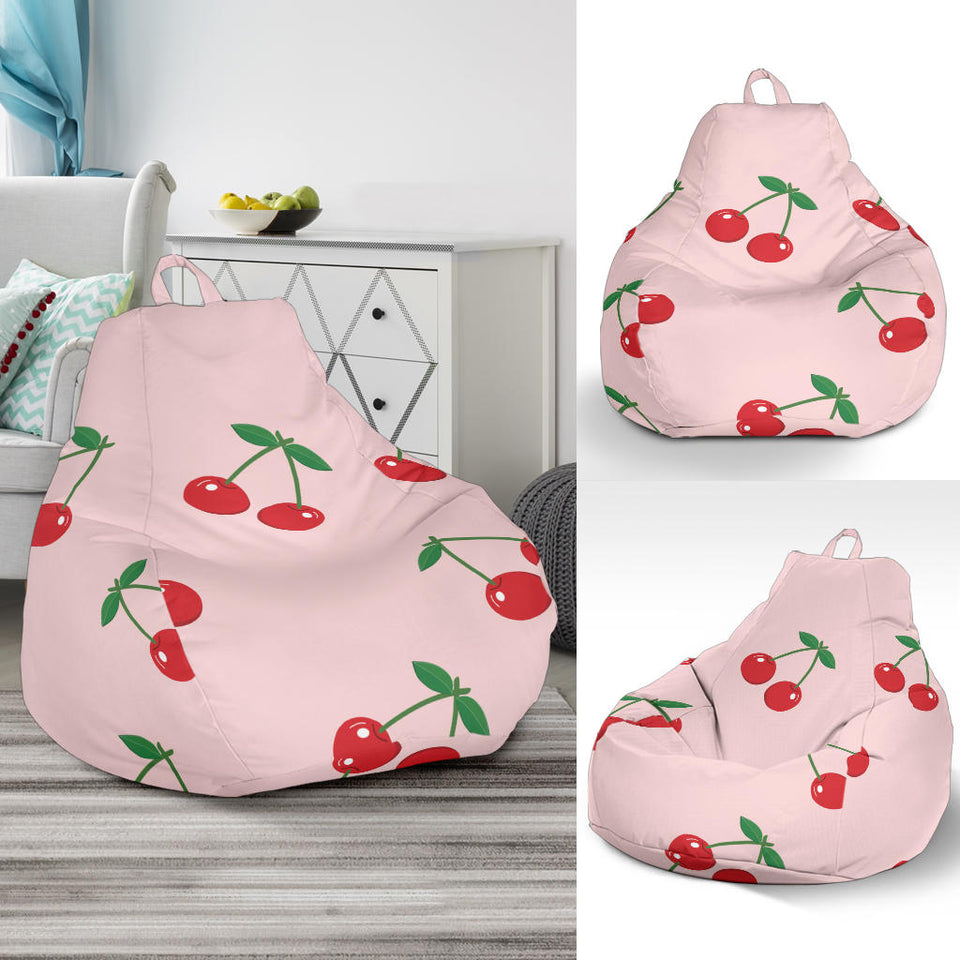 Cherry Pattern Pink Background Bean Bag Cover