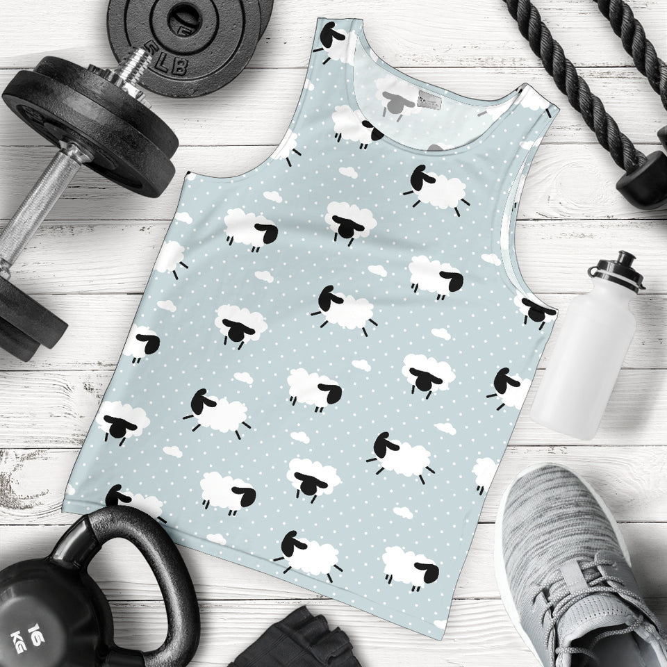 Sheep polka dot cloud pattern Men Tank Top