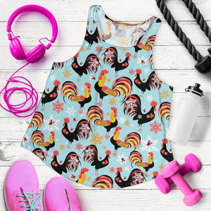 Rooster chicken cock snowfalke Women Racerback Tank Top