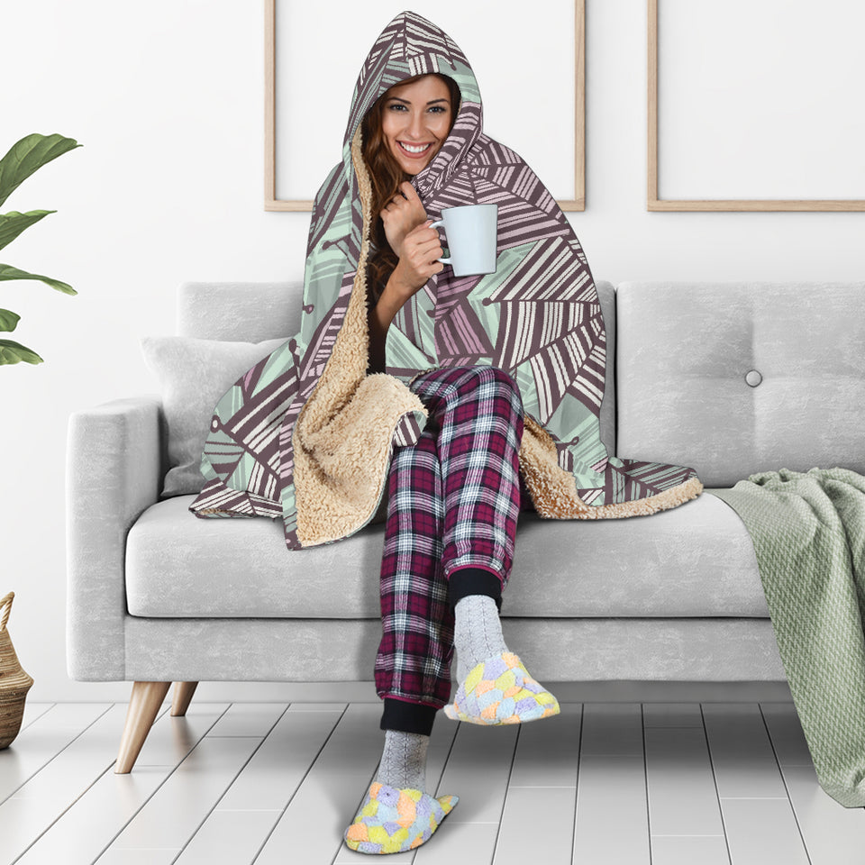 Spider Web Cobweb Design Color Pattern Hooded Blanket
