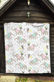 Cute Elephant Mouse Pattern Premium Quilt