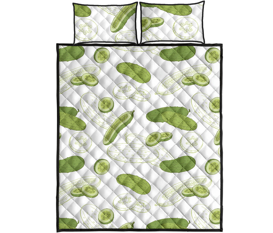Cucumber sketch pattern Quilt Bed Set