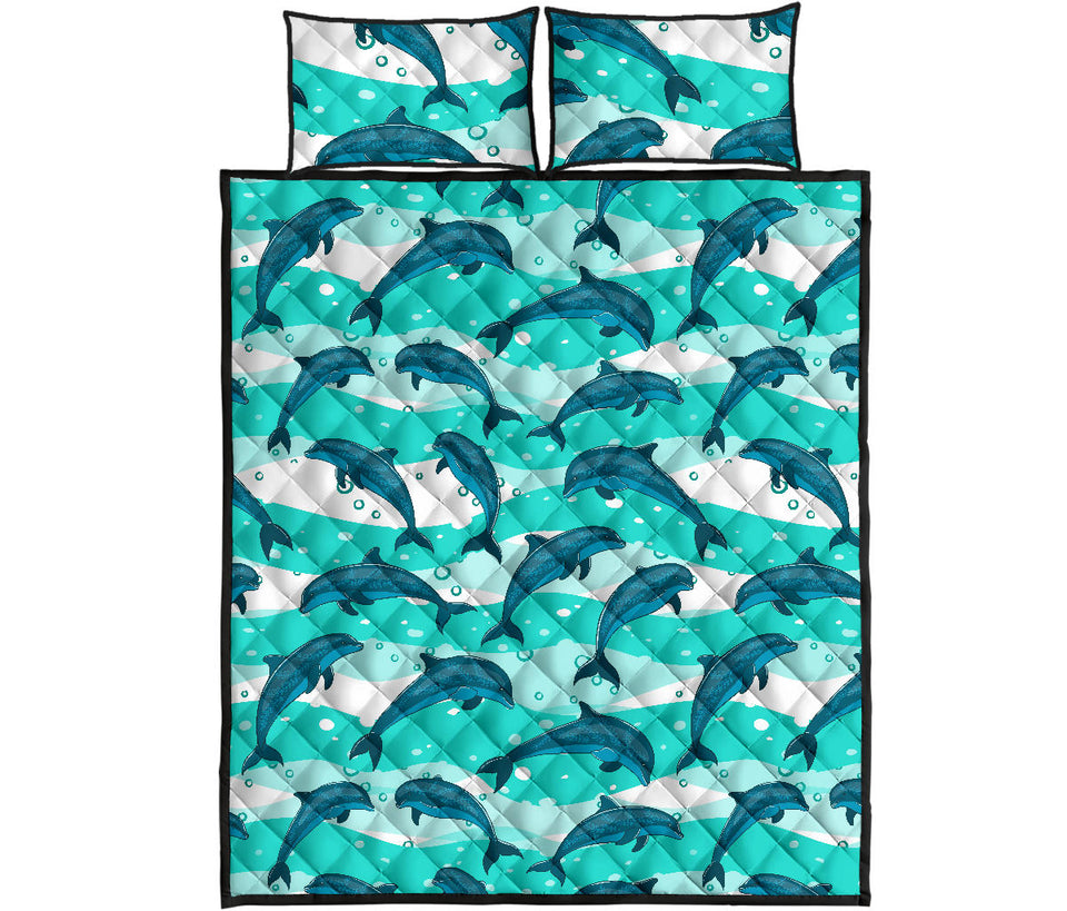 Dolphin sea pattern Quilt Bed Set