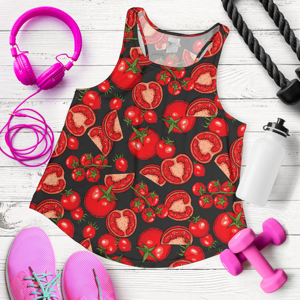 Tomato black background Women Racerback Tank Top