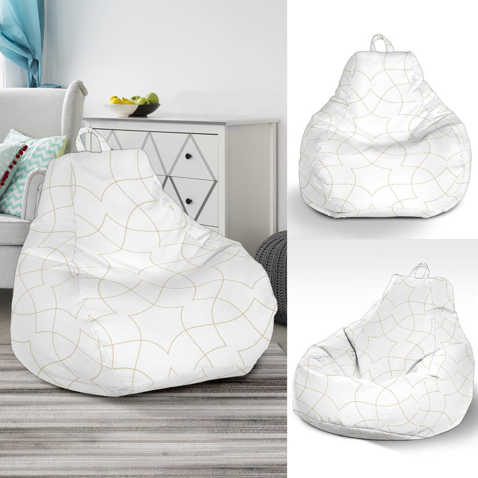 Arabic White Pattern Bean Bag Cover