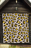 Gray Leopard Print Pattern Premium Quilt
