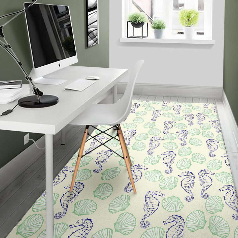 Seahorse Shell Pattern Area Rug