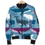 Whale Design Pattern Women'S Bomber Jacket