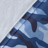 Blue Camo Camouflage Pattern Premium Blanket
