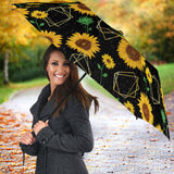 Sunflower Golden Polygonal Shapes Umbrella