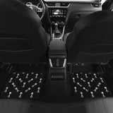 Engine Piston Black Theme Pattern Print Design 03 Front and Back Car Mats