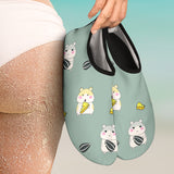 Cute Hamster Cheese Pattern Aqua Shoes