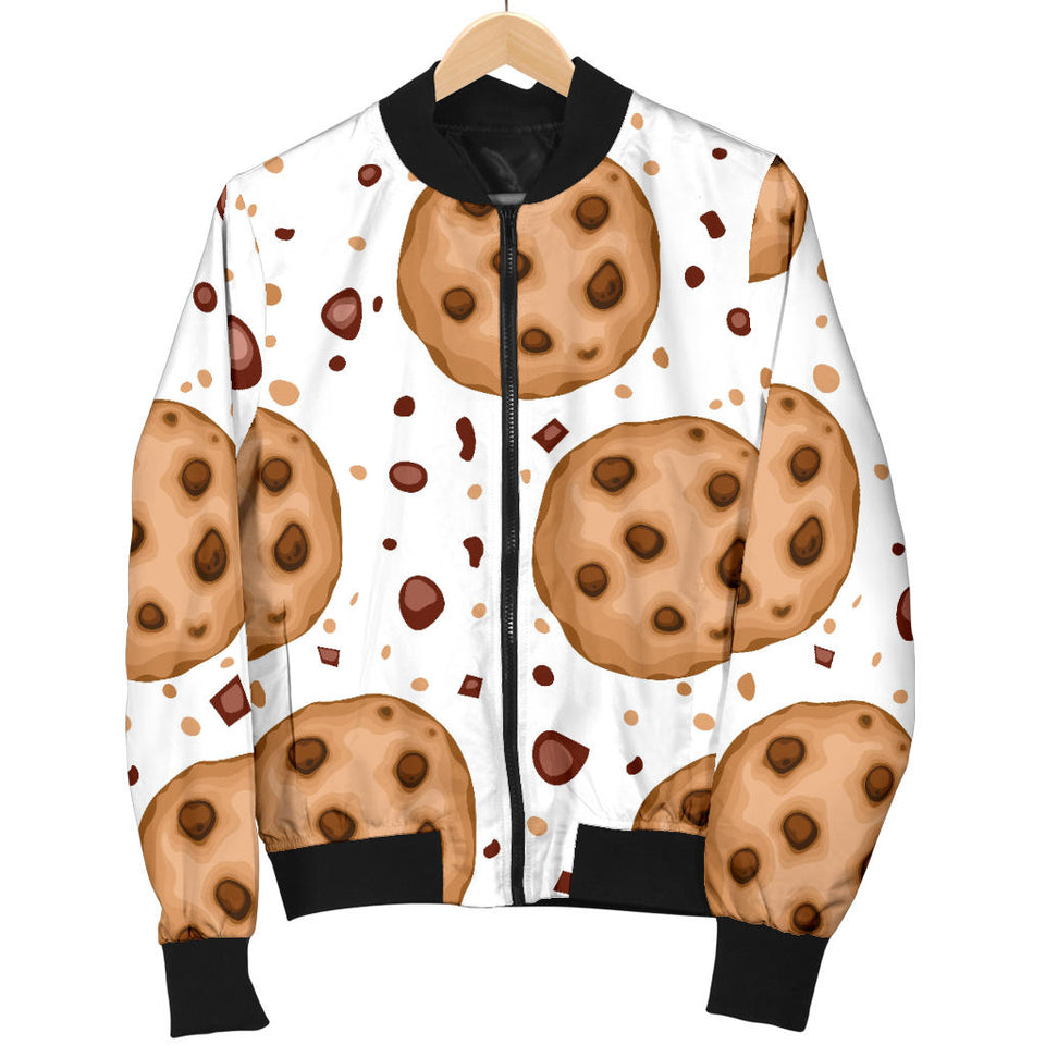 Chocolate Chip Cookie Pattern Women'S Bomber Jacket