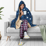 Night Sky Star Pattern Hooded Blanket