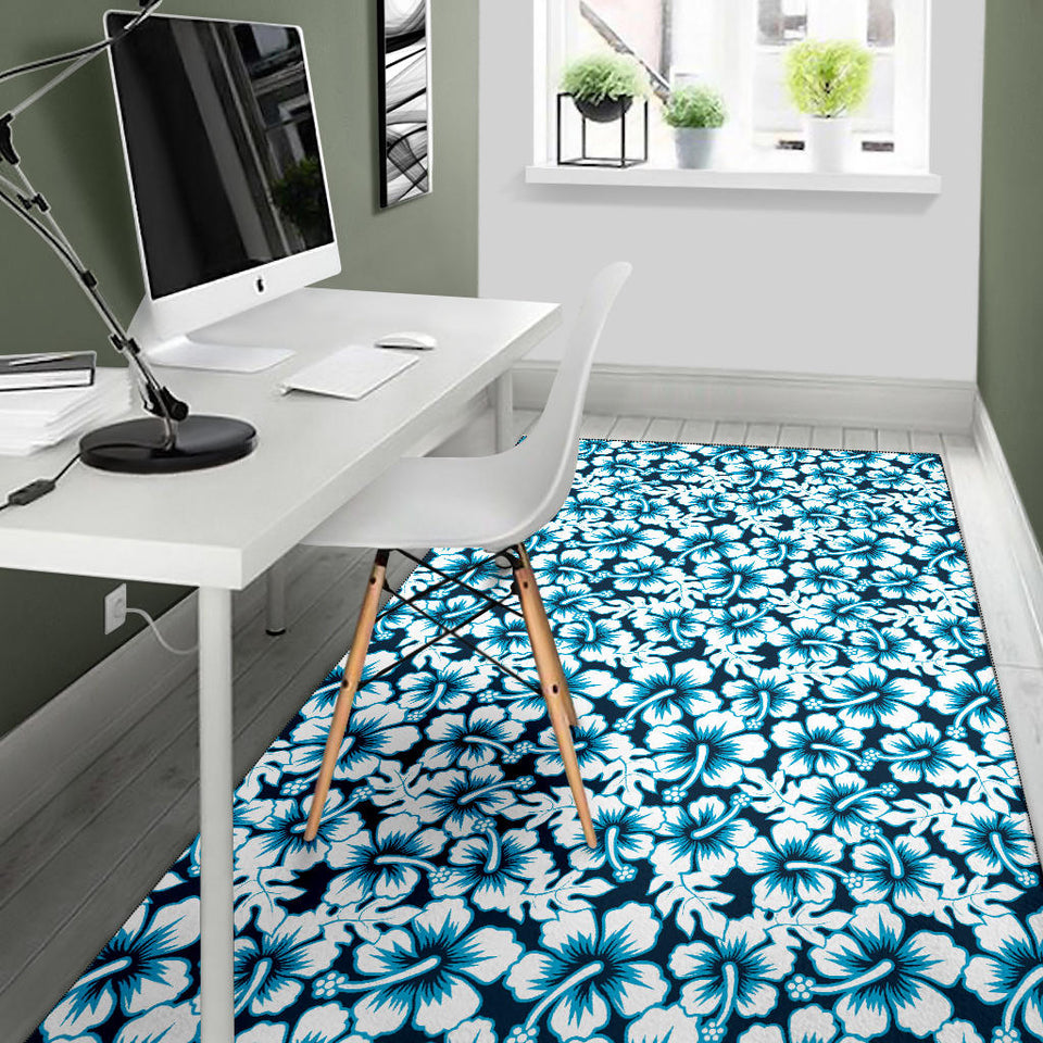 Hibiscus Pattern Print Design 04 Area Rug