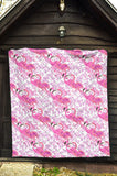 Pink Flamingo Flower Pattern Premium Quilt