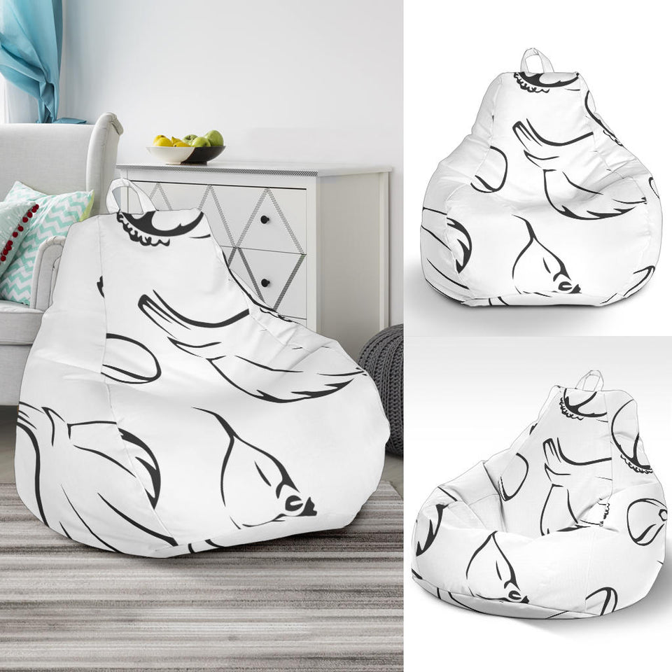 Garlic Pattern Black White Bean Bag Cover