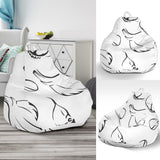 Garlic Pattern Black White Bean Bag Cover