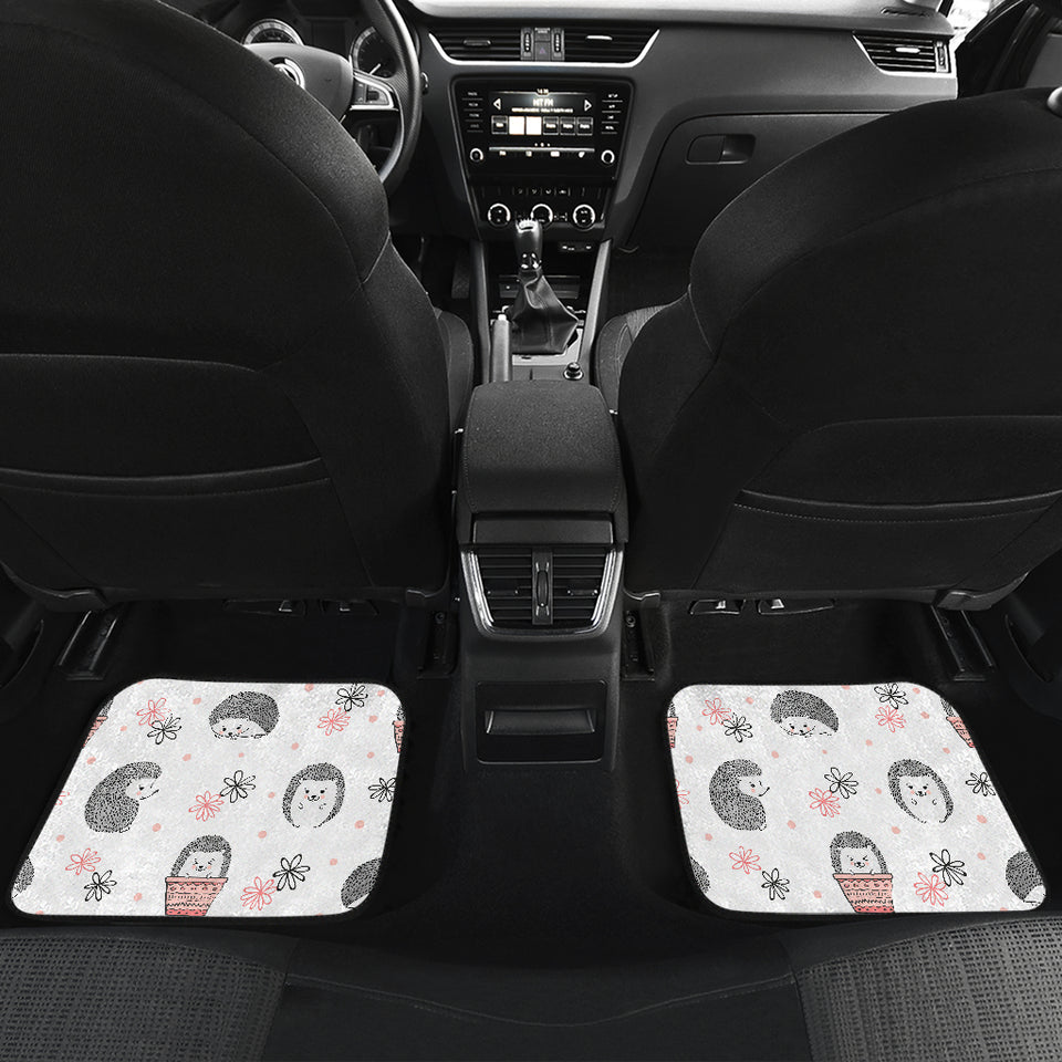 Hedgehog Pattern Print Design 02 Front and Back Car Mats