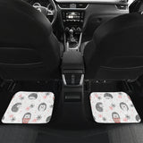Hedgehog Pattern Print Design 02 Front and Back Car Mats
