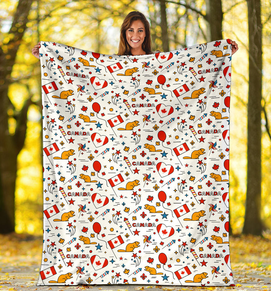 Canada Pattern Print Design 03 Premium Blanket