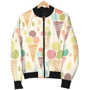Ice Cream Cone Pattern Women'S Bomber Jacket