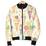 Ice Cream Cone Pattern Women'S Bomber Jacket