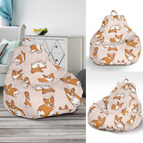 Cute Corgis Pattern Pink Background Bean Bag Cover