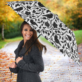 Crow Dark Floral Pattern Umbrella