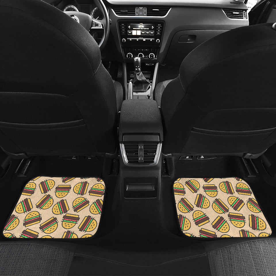 Hamburger Pattern Print Design 01 Front and Back Car Mats