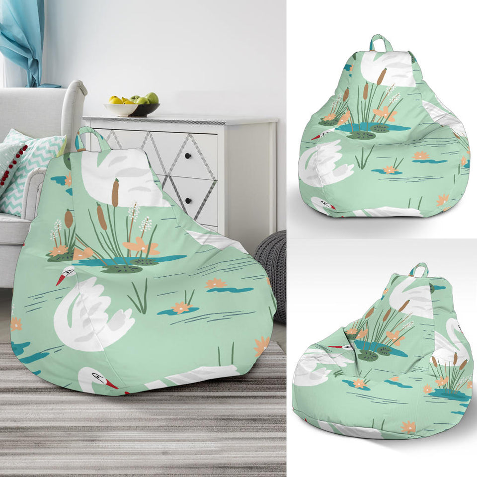 White Swan Lake Pattern Bean Bag Cover