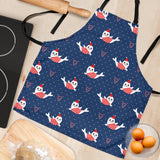 Cute Sea Lion Seal Christmas Hat Candy Cane Heart Pattern Adjustable Apron