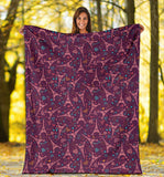 Eiffel Tower Heart Pattern Print Design 04 Premium Blanket