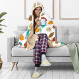 Colorful American Football Ball Pattern Hooded Blanket