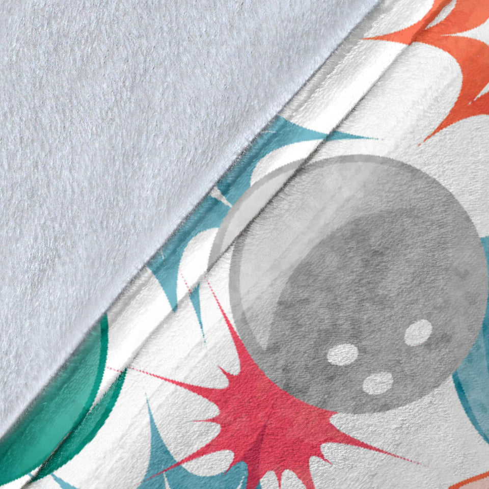 Watercolor Bowling Pattern Premium Blanket