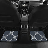 Nautical Steering Wheel Rope Pattern Front And Back Car Mats