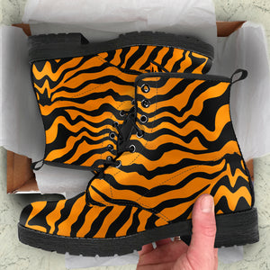 Bengal Tigers Skin Print Pattern Leather Boots