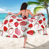 Watercolor Hand Drawn Beautiful Strawberry Pattern Sarong