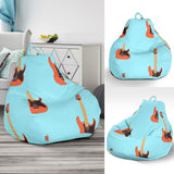 Electric Guitar Pattern Light Blue Background Bean Bag Cover