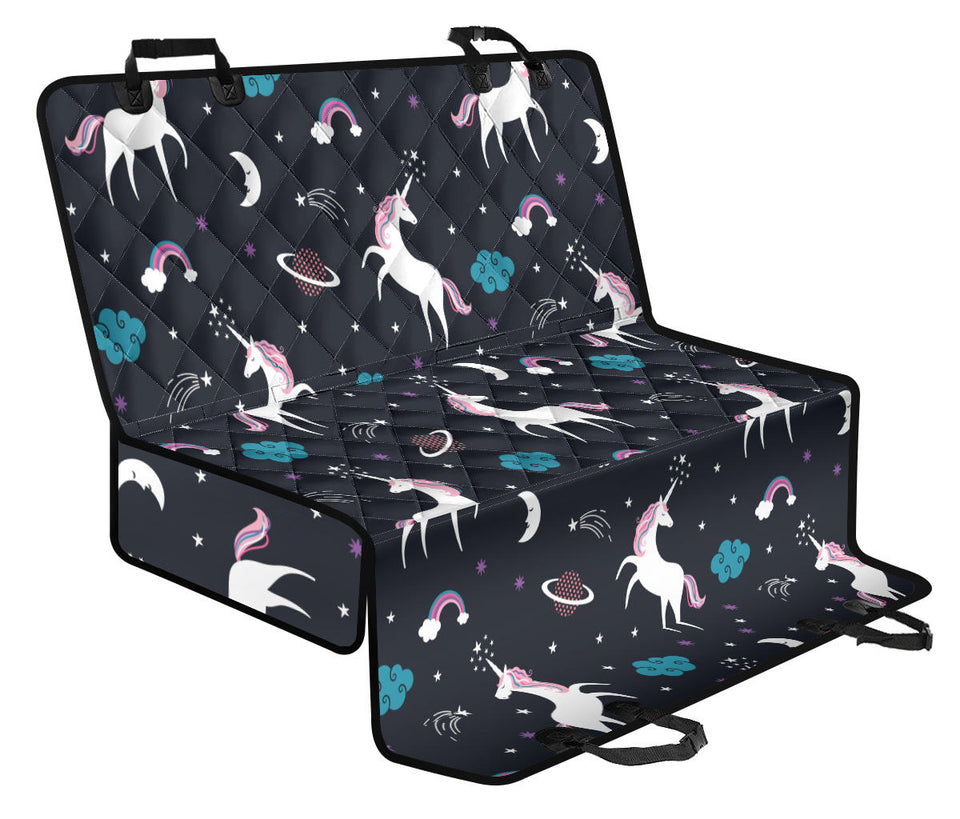 Unicorn Rainbows Moon Clound Star Pattern Dog Car Seat Covers
