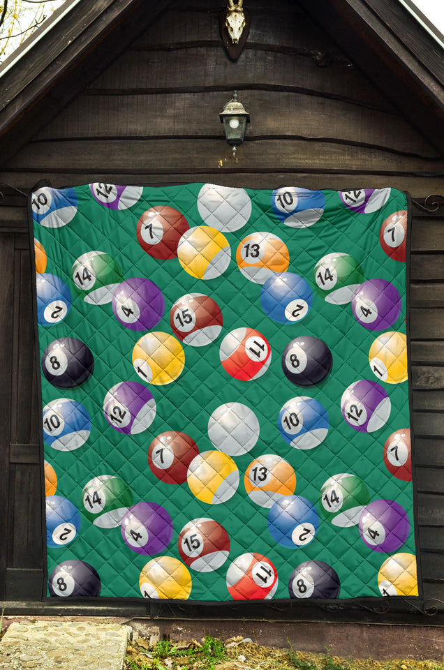 Billiard Ball Pattern Print Design 01 Premium Quilt