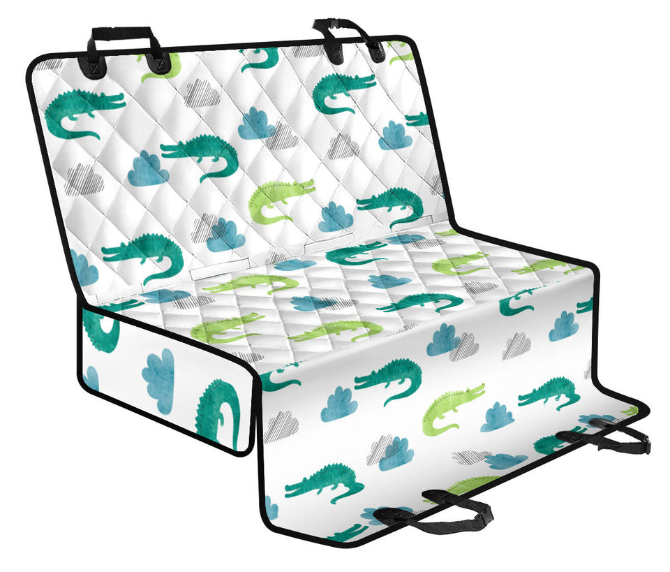 Watercolor Crocodile Pattern Dog Car Seat Covers