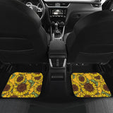 Sunflower Pattern Front And Back Car Mats