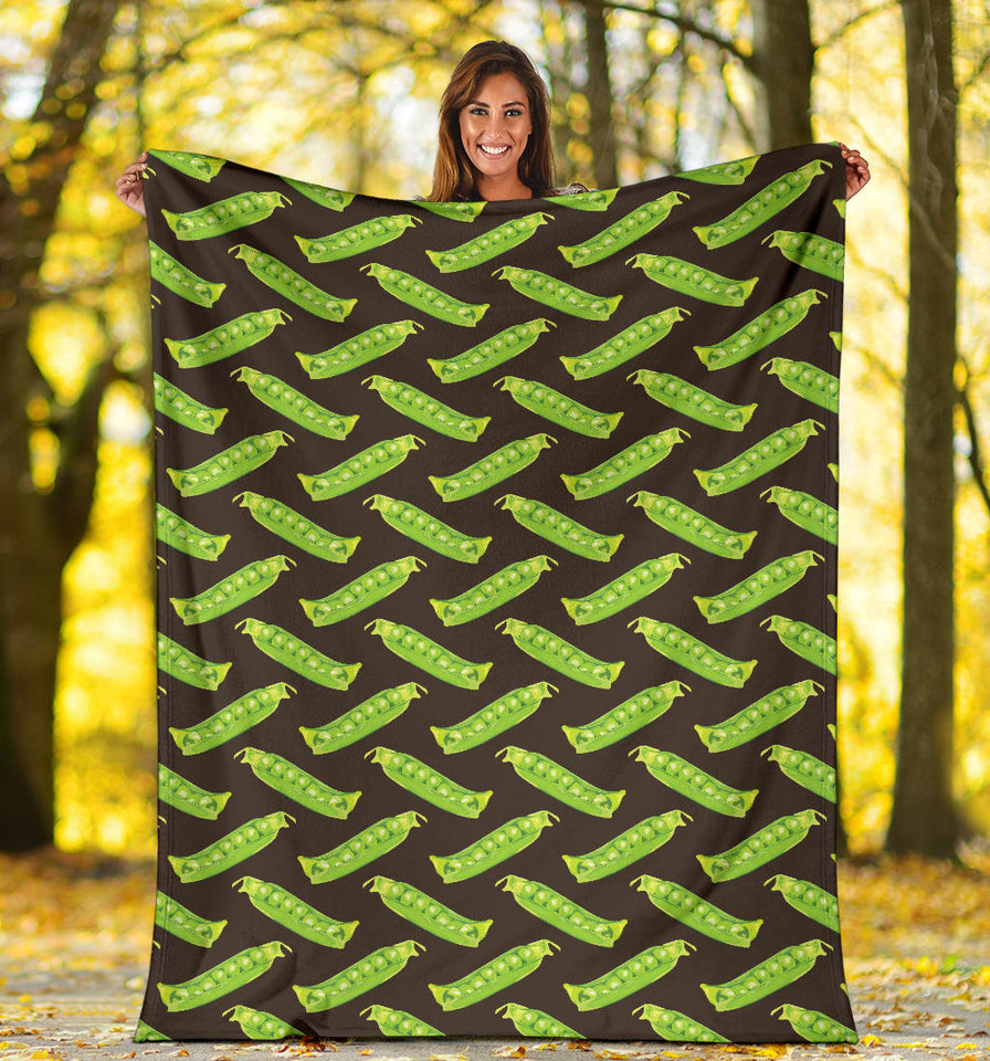 Green Peas Pattern Print Design 05 Premium Blanket