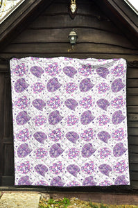 Hedgehog Pattern Print Design 05 Premium Quilt