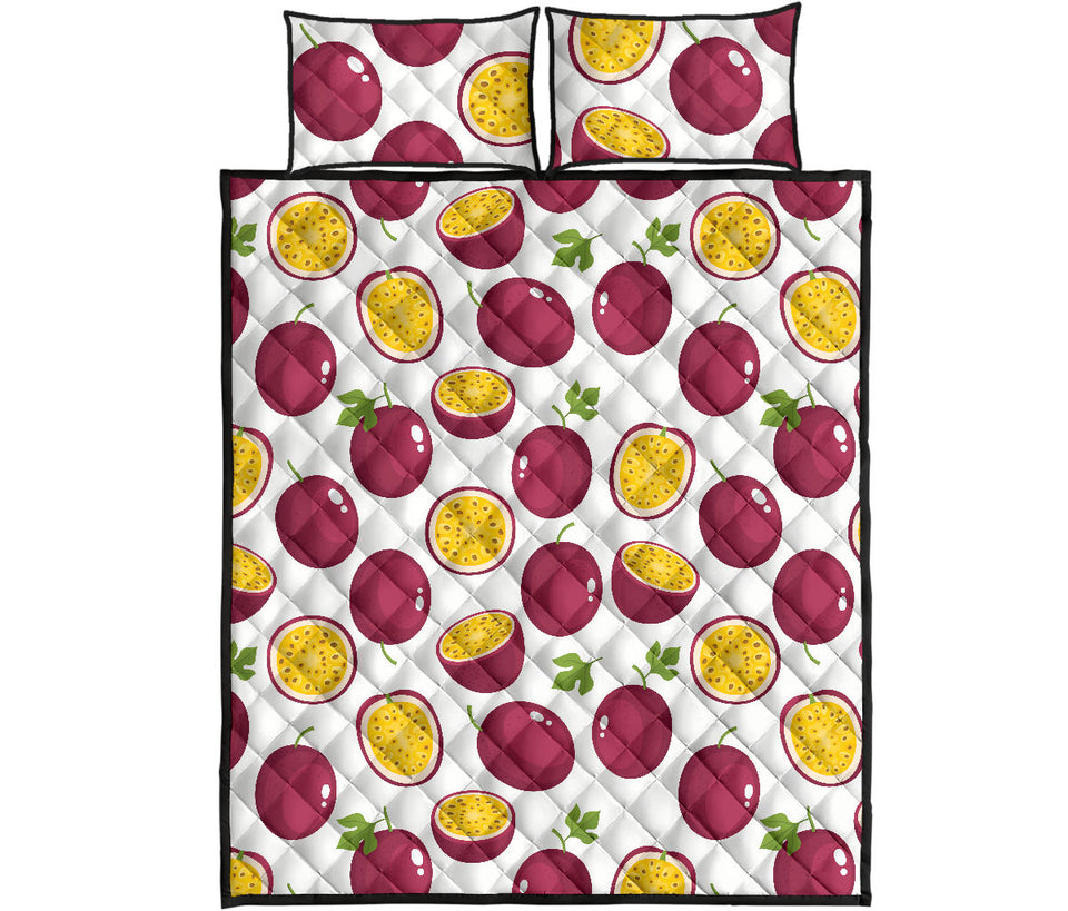 Passion fruit design pattern Quilt Bed Set