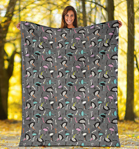 Ostrich Pattern Print Design 01 Premium Blanket