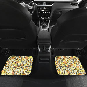 Popcorn Pattern Print Design 03 Front and Back Car Mats